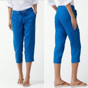 Tommy Bahamas Cobalt Sea Cropped Linen Pants